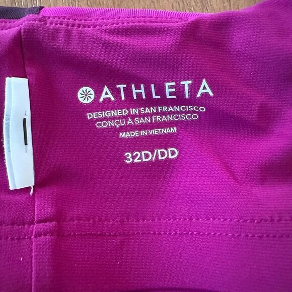 Athleta Coastline Bra Cup Tankini Top in Electric Fuchsia Size 32 D/DD - Picture 6 of 6